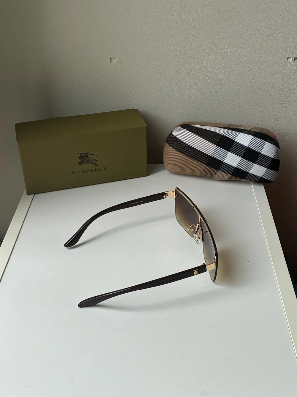 Burberry Fading Brown with Gold Accents Sunglasses